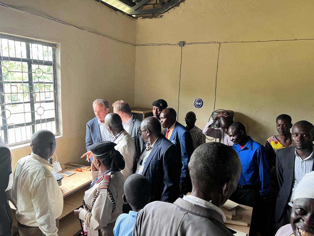 Touring the carpentry workshop
