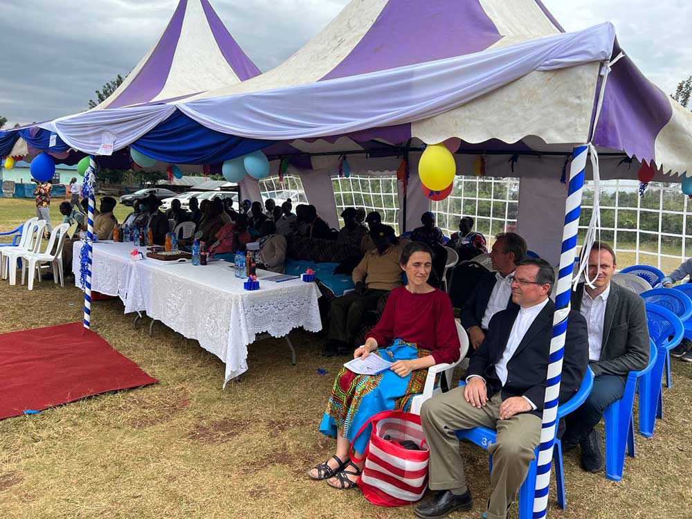 Fellowship under the celebration tent